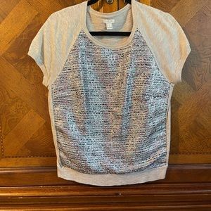 Sparkling short sleeve sweater